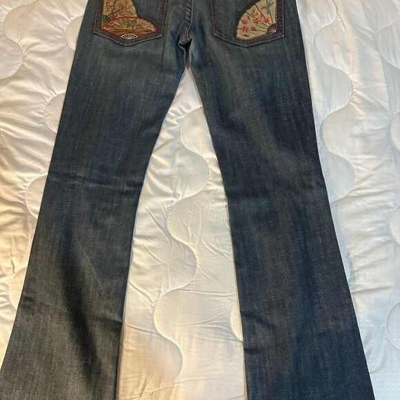 Frankie B Jeans Size 6 Inseam 32 Inches Japanese Patchwork Bootcut Y2K - Picture 2 of 13